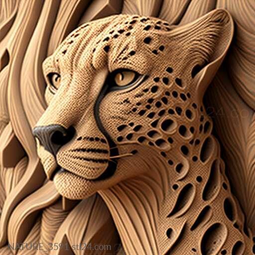 Nature and animals (st Cheetah 3, NATURE_3591) 3D models for cnc